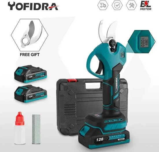 Accu-takkenschaar, elektrische snoeischaar, 2-in-1 telescopische stang voor Makita 18 V, elektrische borstelloze takkenzaag, batterijschaar, lcd- boomschaar voor het snoeien van bomen, fruitbomen