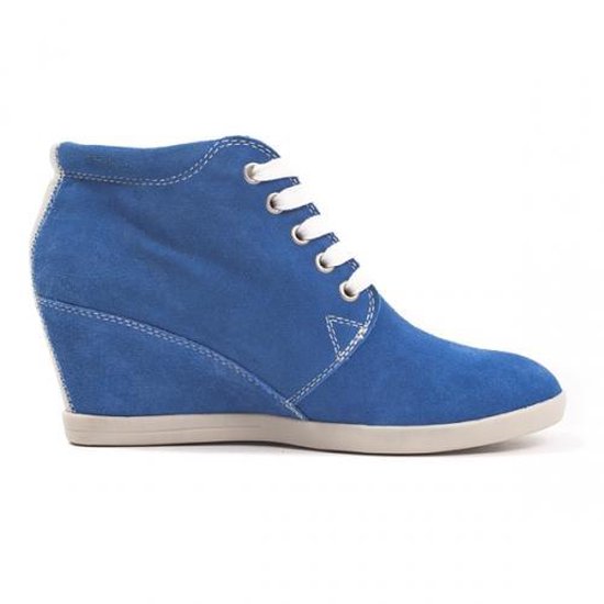 Zwarte Suède-Look Wedge Sneakers met Sleehak - Uwantisell.nl