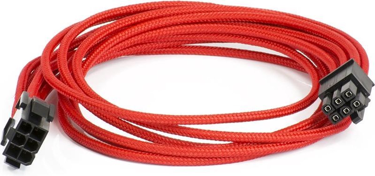 PHANTEKS 6+2-Pin PCIe Verlängerung 50cm - sleeved schwarz/rot