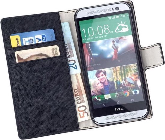eindpunt Interpersoonlijk Aanleg MP Case Bookcase Zwart Flip Cover Wallet Hoesje HTC One M8 | bol.com