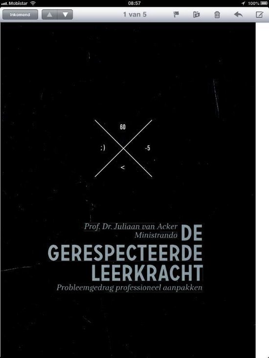 Cover van het boek 'De gerespecteerde leerkracht' van Juliaan van Acker