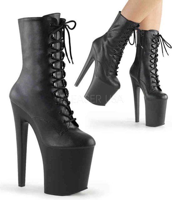 Pleaser - XTREME-1020 Plateau Laarzen, Paaldans schoenen - Paaldans schoenen - 36 Shoes - Zwart