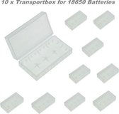 10 Stuks - Transportbox voor 18650 Batterijen