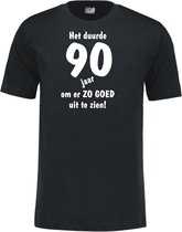 Mijncadeautje - Leeftijd T-shirt - Het duurde 90 jaar - Unisex - Zwart (maat 3XL)