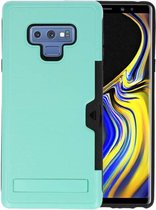 Turquoise Tough Armor Kaarthouder Stand Hoesje voor Samsung Note 9