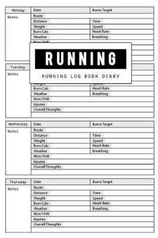 Running Log Book Diary, Bg Publishing | 9781724251022 | Boeken | bol.com