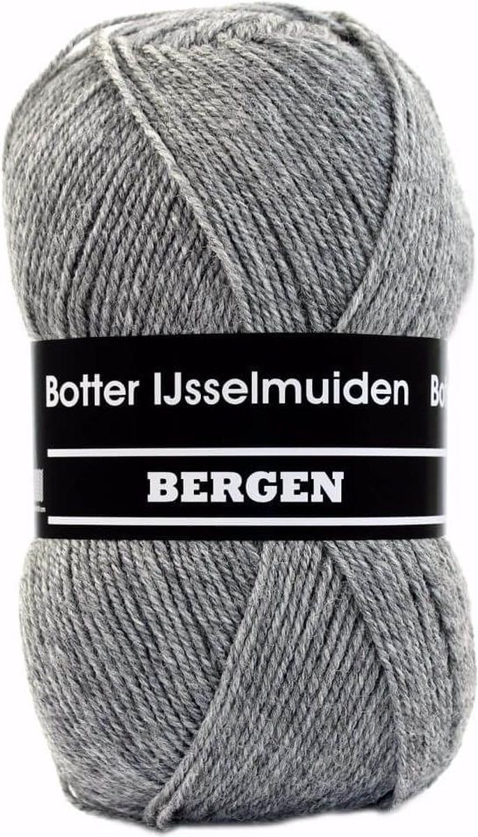 Botter Bergen grijs 05 - Botter IJsselmuiden PAK MET 10 BOLLEN a 100 GRAM. PARTIJ 630091. INCL. Gratis Digitale vinger haak en brei toerenteller