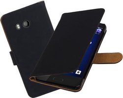 BestCases.nl HTC U11 Effen booktype hoesje Zwart