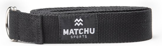 Matchu Sports - Yoga strap - Yoga riem - 183cm - Zwart van Matchu Sports — afbeelding 3