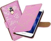 BestCases.nl Huawei Honor 6A Lace booktype hoesje Roze