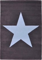 Lorena Canals - Wollen vloerkleed Star - 140 x 200 cm - Donkergijs/Blauw