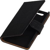 Croco Bookstyle Wallet Case Hoesje voor Sony Xperia Z4 Compact Zwart