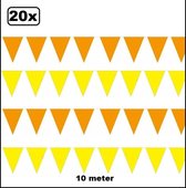 20x Vlaggenlijn geel en oranje 10 meter