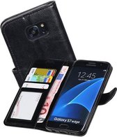 Hoesje Geschikt voor Samsung Galaxy S7 Edge G935F - Portemonnee Hoesje Booktype Wallet Case Zwart