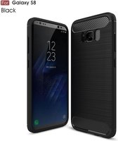 Carbon Fibre Brushed TPU Hoesje geschikt voor Samsung Galaxy S8 - Zwart