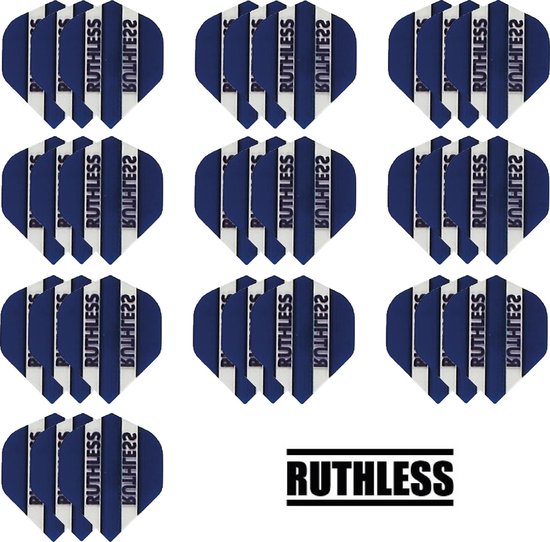 10 Sets (30 stuks) Ruthless flights Multipack - Blauw - darts flights