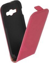 LELYCASE Flip Case Lederen Hoesje Samsung Galaxy Ace 3 Pink
