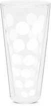 Zak!Designs Dotdot Latte macchiatoglas - Dubbelwandig - 40 cl - Wit