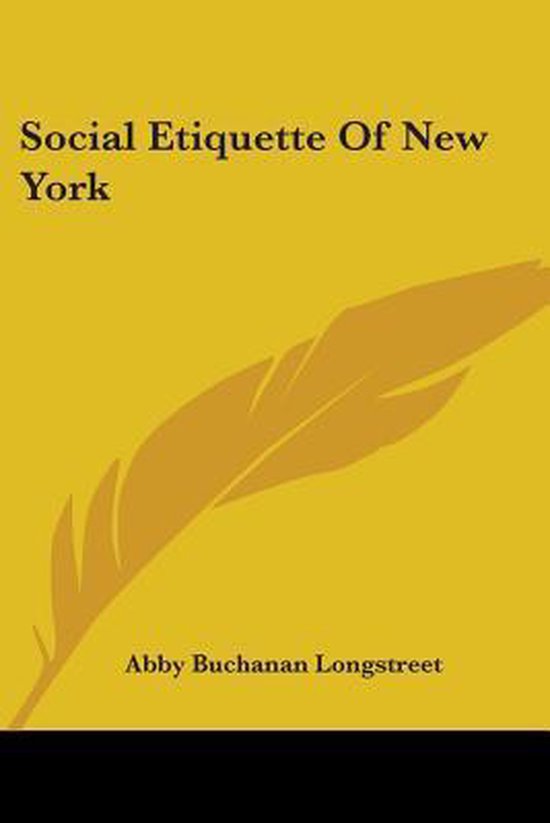 Social Etiquette Of New York - cover