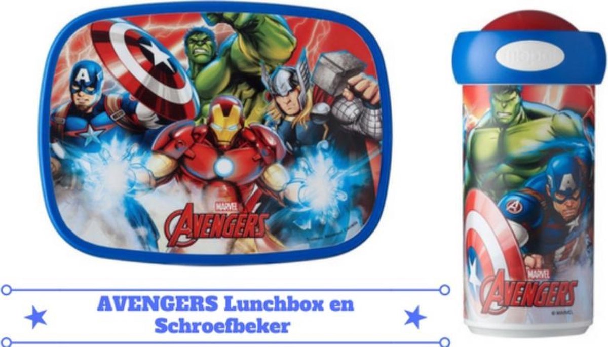 Avengers Lunchbox en Schroefbeker, Set, Mepal bol.com