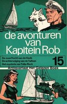 Les aventures du Capitaine Rob 15. Illustration du Capitaine Rob avec un chien, un bateau et une femme avec équipement de plongée.