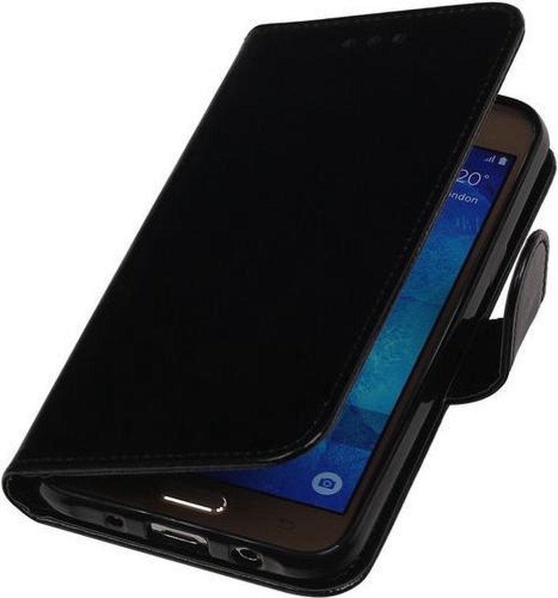 MP Case Zwart flex-line TPU booktype voor de Samsung Galaxy J3 (2016) wallet case