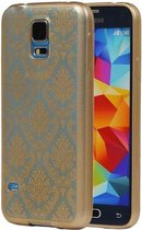 TPU Paleis 3D Back Cover for Galaxy S5 G900F Goud