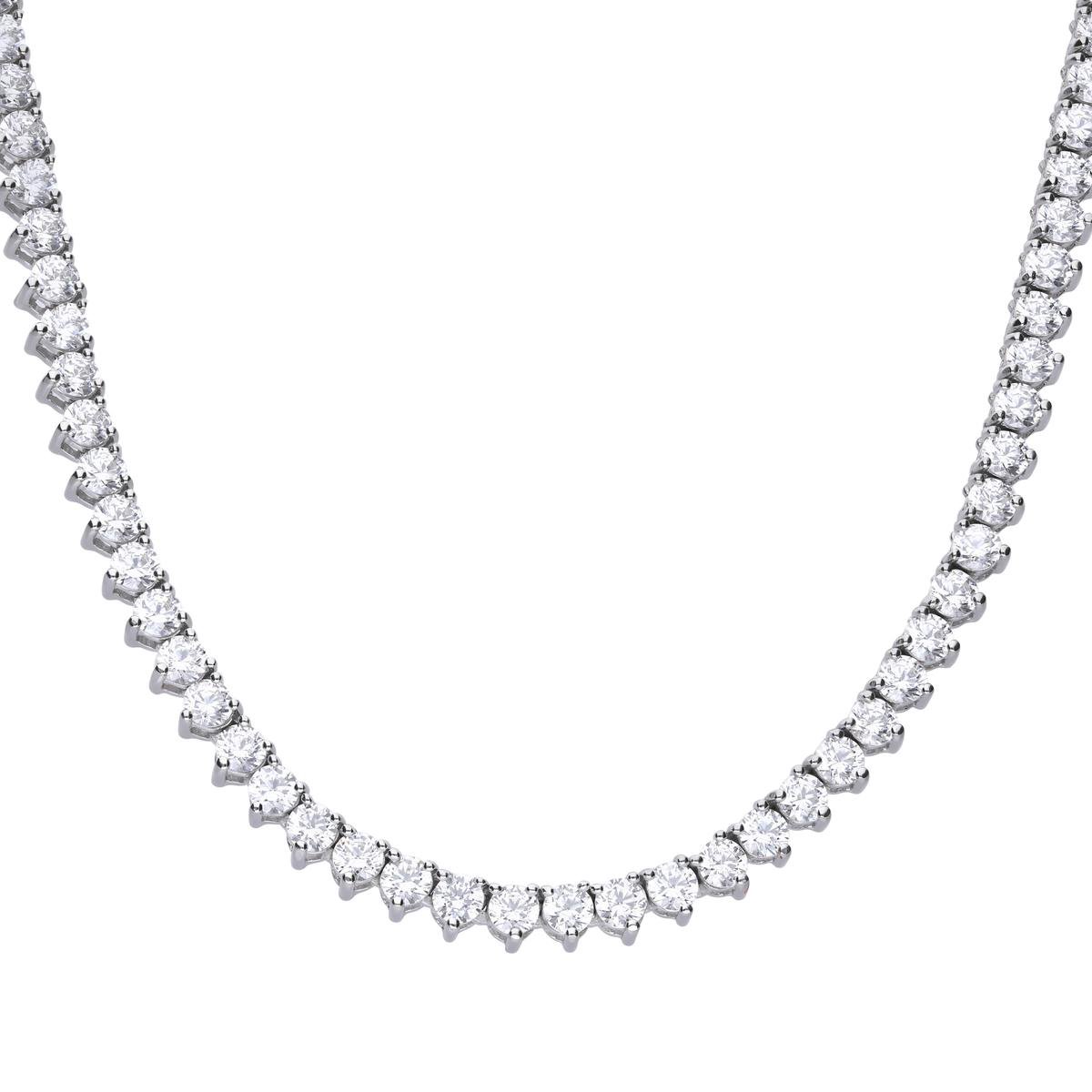Diamonfire - Zilveren tenniscollier 45 cm - Volledig gezet
