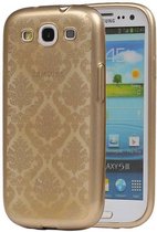 TPU Paleis 3D Back Cover for Galaxy S3 mini i8190 Goud