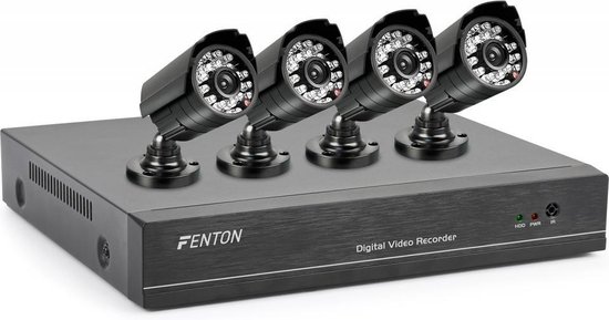 Fenton bewakingscamera systeem met 4 camera's en HD recorder met 1TB opslag  | bol.com
