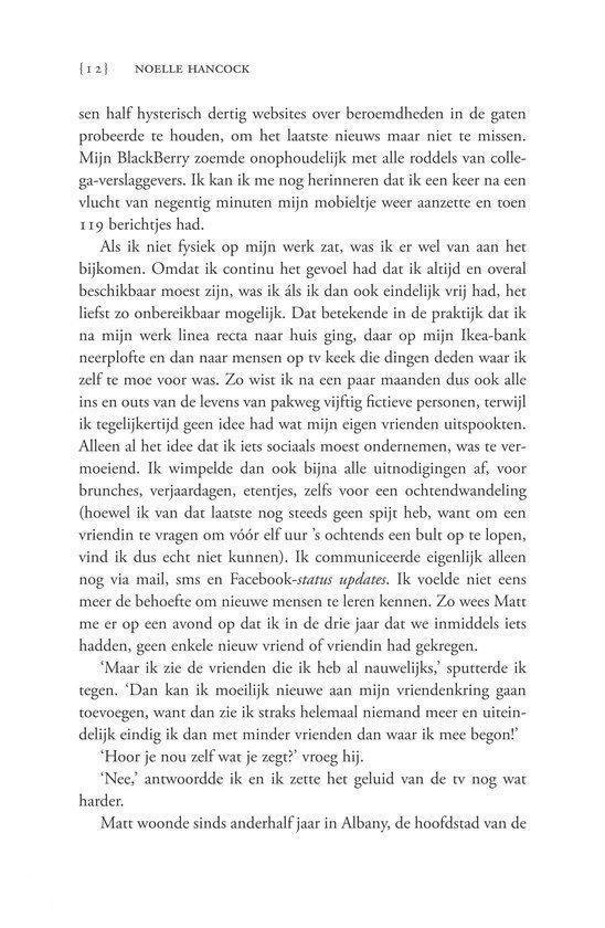 Pagina met tekst, met bovenaan de naam Noelle Hancock.