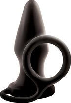 nsnovelties -  Siliconen Renegade Pop and Lock Rocky Plug met Penis Ring 11,6 cm - Zwart