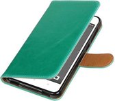 Zakelijke Book Case Telefoonhoesje Geschikt voor de HTC Desire 825 - Portemonnee Hoesje - Pasjeshouder Wallet Case - Groen