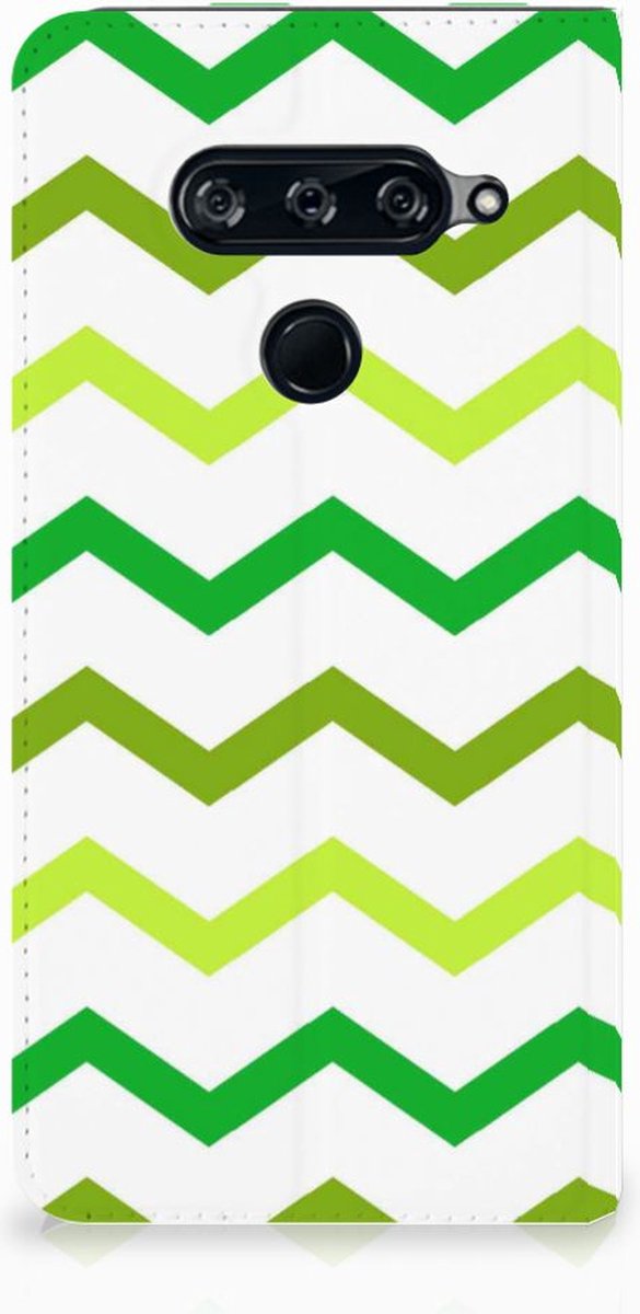 LG V40 Thinq Hoesje met Magneet Zigzag Groen