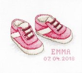 Borduurpakket Geboorte Baby Schoentjes Meisje - Luca S