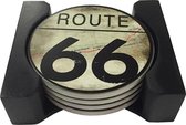 Signs-USA Onderzetters Route 66 - keramiek