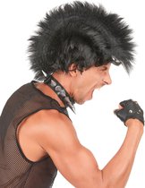 LUCIDA - Zwarte punk pruik voor heren - Pruiken