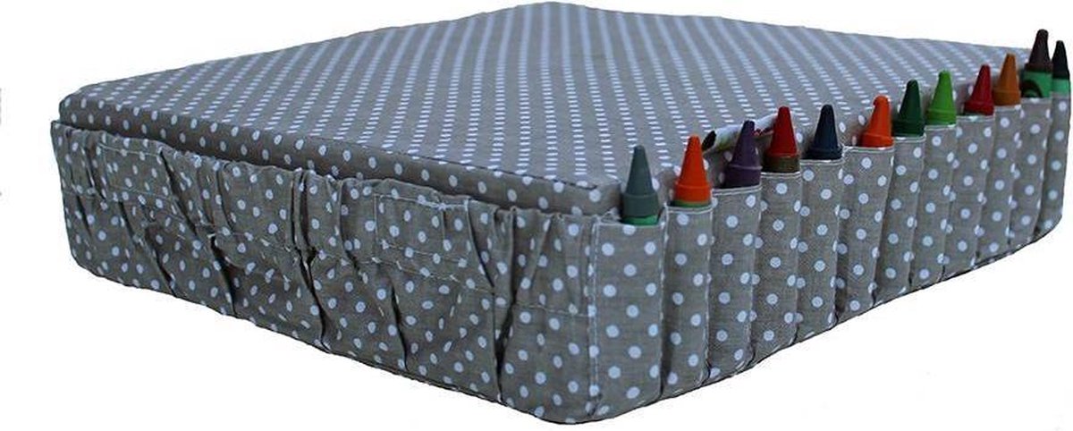 Stoelverhoger - verhoogkussen Grey dots Kleur: Grijs met witte stippen |  bol.com
