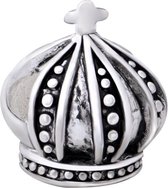 Quiges - 925 - Zilveren - Bedels -Sterling zilver - Beads - Kroon Kraal Charm - Geschikt – voor - alle bekende merken - Armband Z272