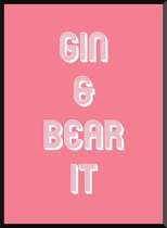 Gin & bear it poster | moderne wanddecoratie in urban stijl - A3