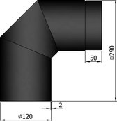 Kachelpijp ø120 Bocht 2X45º zwart - ø120 - zwart - staal - 2X45º bocht- 2mm dik -