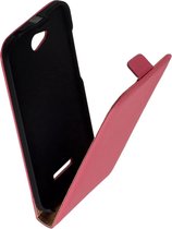 Lelycase LELYCASE Lederen Flip Case HTC Desire 616 Flipcover Hoesje Roze