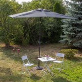 relaxdays parasol rechthoekig 200 x 300 cm - stokparasol kantelbaar - balkon - knikarm grijs