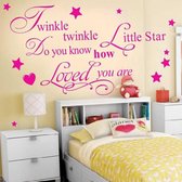 Muur Sticker Met Tekst - Twinkle Twinkle - Meisjes