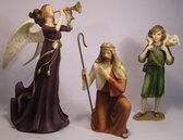 Kerst Cloudworks set van 2 Herders en een engel (grootste beeld Hoog 18cm)