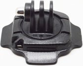 Shop4 - Actioncam Helm Sticker - met Roterende Cam-aansluiting Zwart - incl. opbergzakje