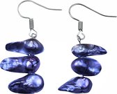 Zoetwater parel oorbellen Pearl Blister Cobalt Blue - oorhangers - echte parels - blauw