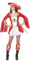 LUCIDA - Sexy rood en wit musketier kostuum voor vrouwen - M/L