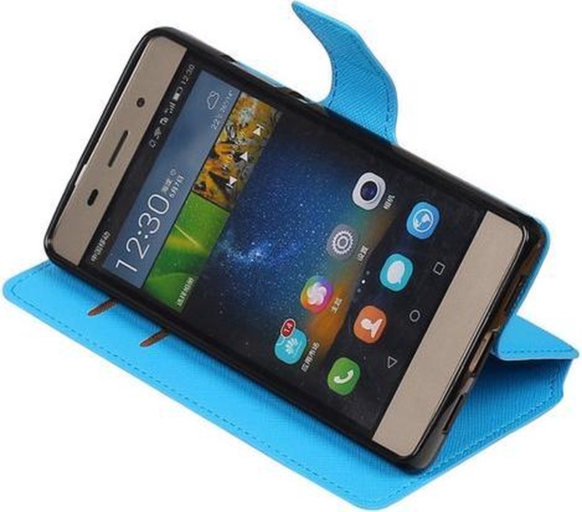 BestCases.nl Blauw Huawei P8 Lite TPU wallet case booktype hoesje HM Book