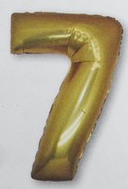 Folie ballon cijfer 7, goud +/- 92 cm
